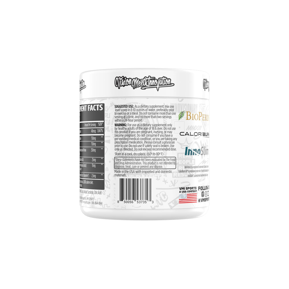 VMI Sports Heat L-Carnitine powder mixed in water for a workout drink.
