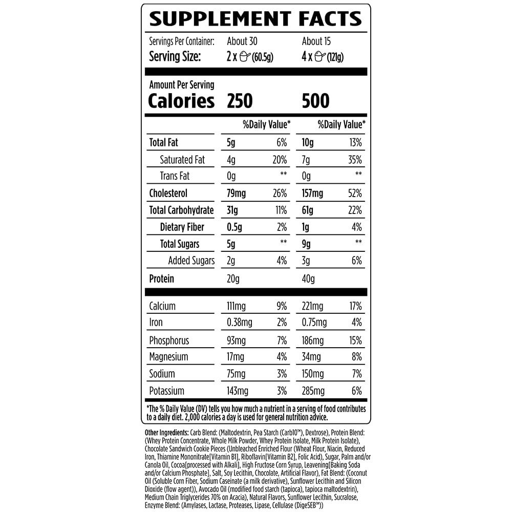 VMI Sports Major Mass packaging on display communicates quality and macro-friendly formula.