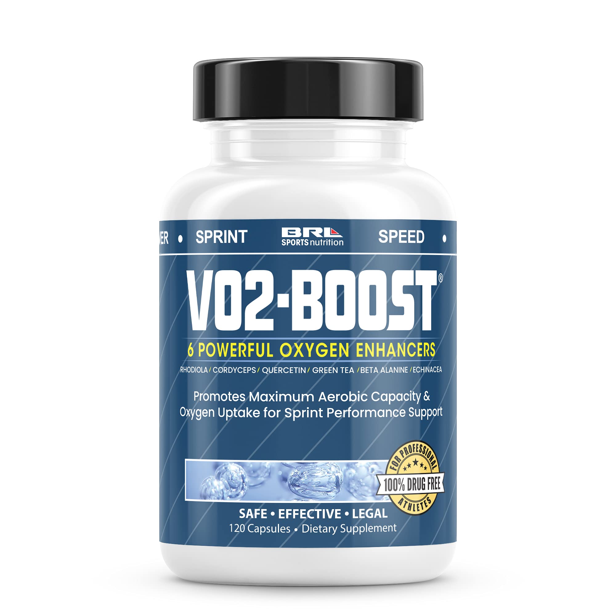 VO2-Boost capsules bottle front for endurance-boosting daily use.