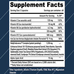 VO2-Boost capsules closeup highlighting active ingredients for VO2 max support.