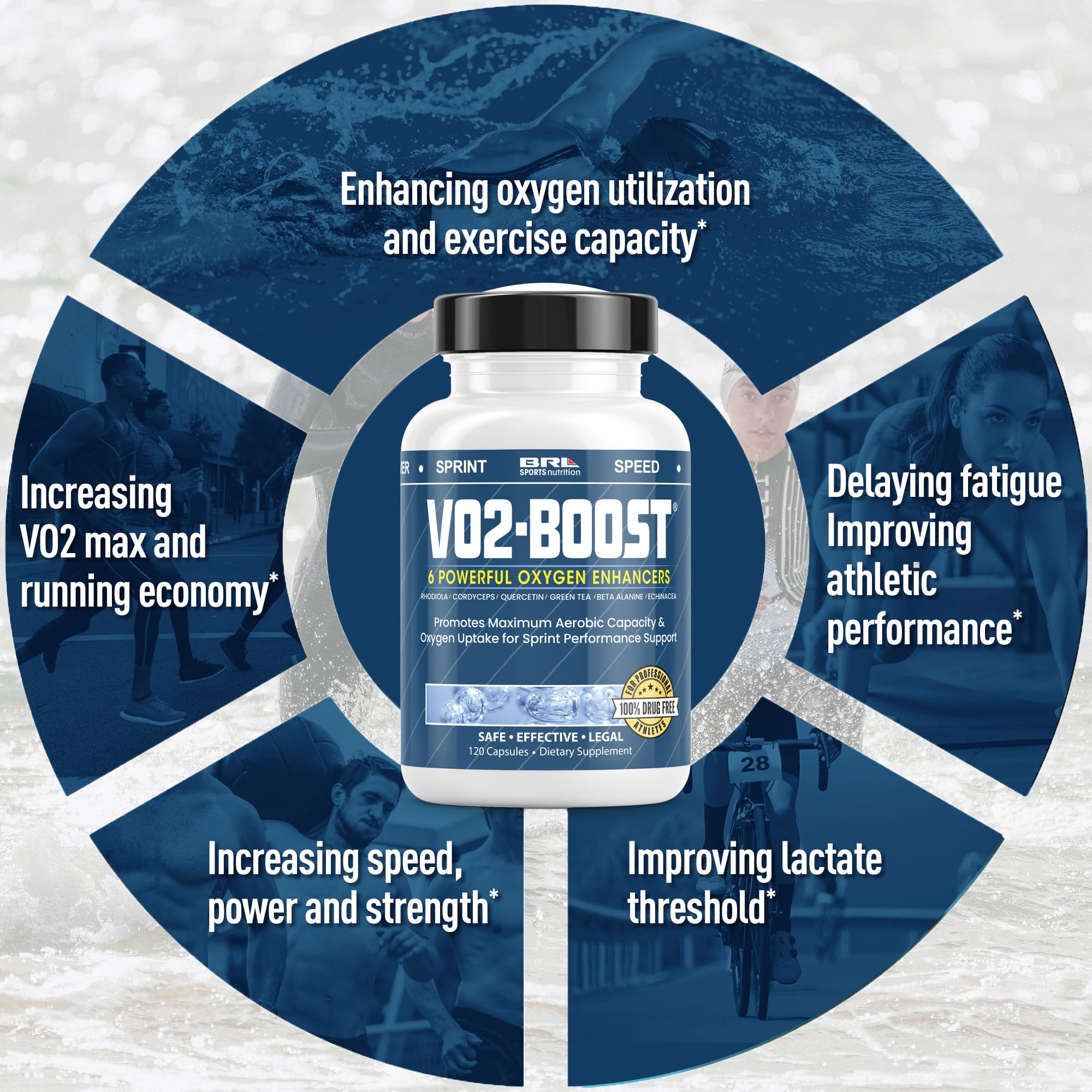 VO2-Boost label ingredients showing alpha-lipoic acid and complex nutrients for muscle support.