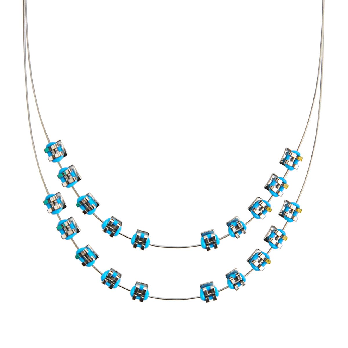 Vocadok temporary tooth decoration with metal wires in blue - 1 pack