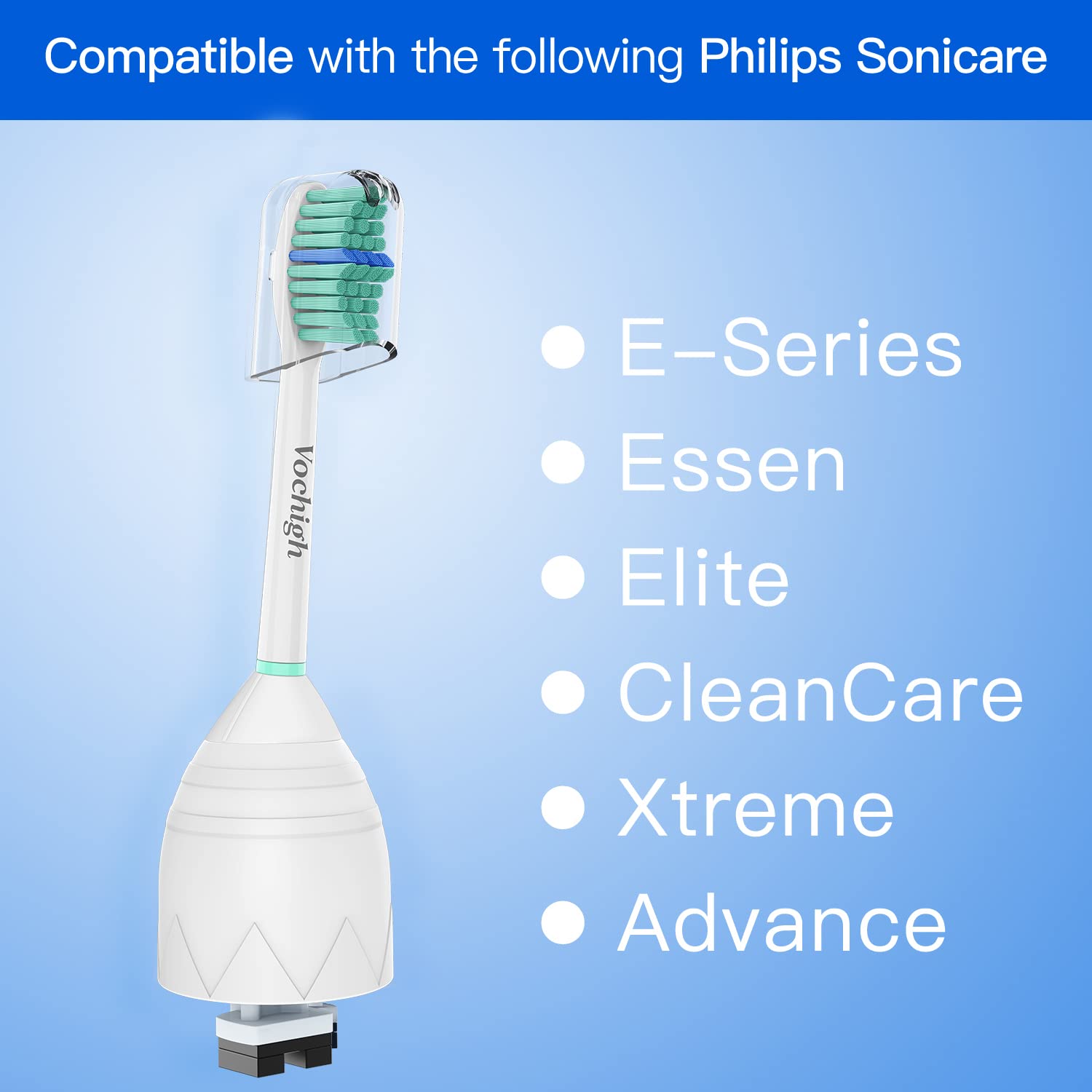 Vochigh replacement heads compatible with Philips Sonicare screw-on handles – detail