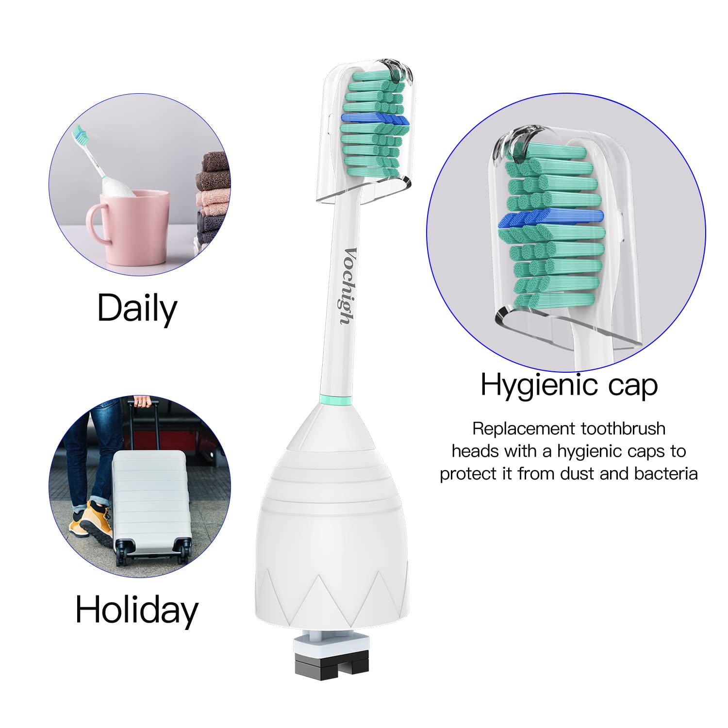 Gum health improvement and plaque removal with Vochigh heads