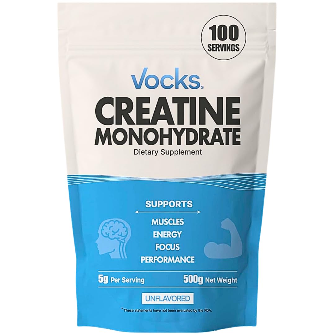 Vocks Creatine Monohydrate Powder 500g front view