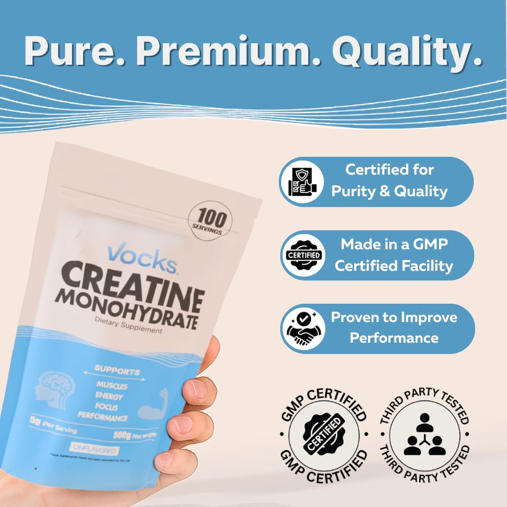 Unflavored creatine monohydrate powder with scoop