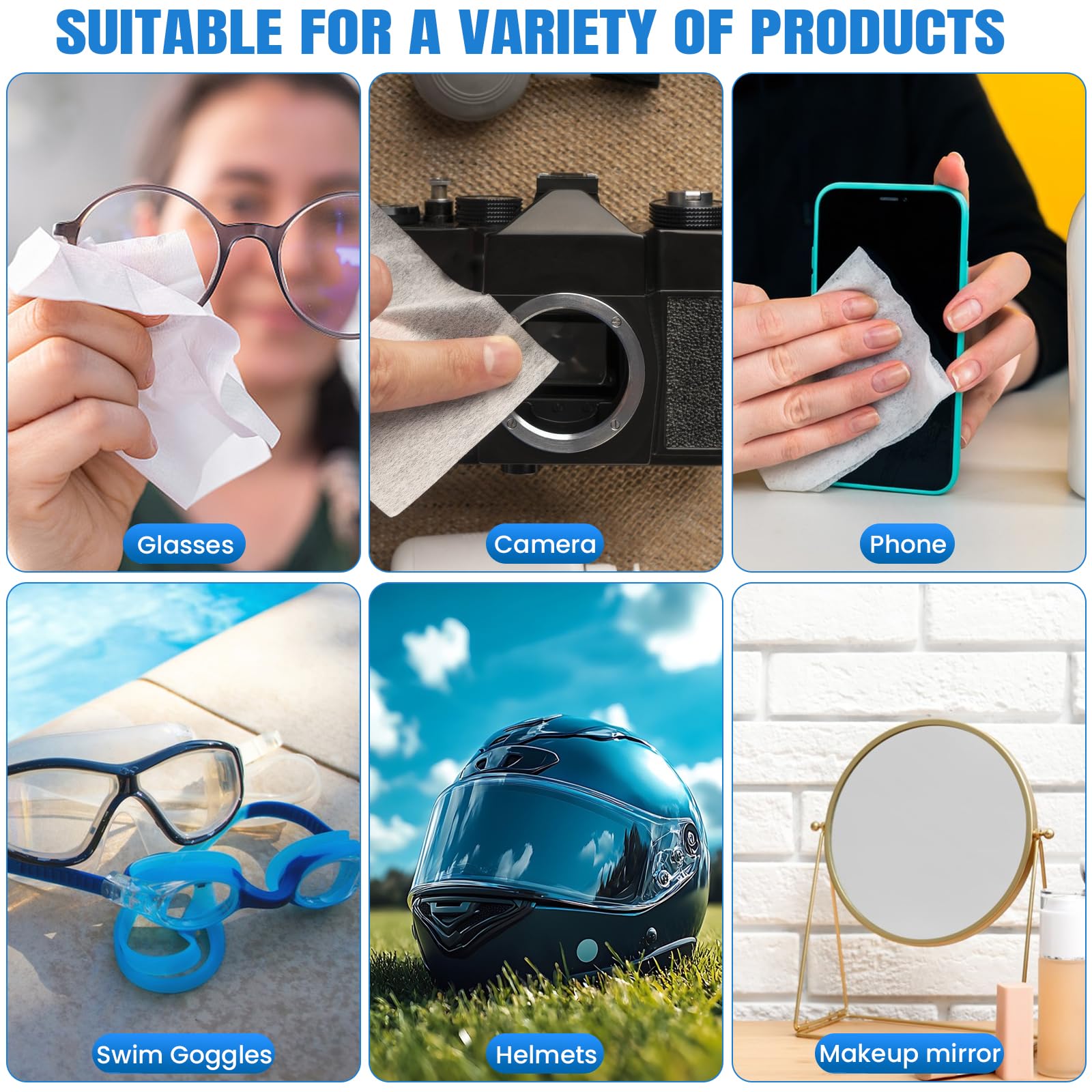 Travel-friendly pack of lens wipes in a car or bag
