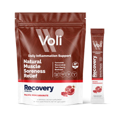 Voli Recovery packaging shows convenient post-workout recovery system.