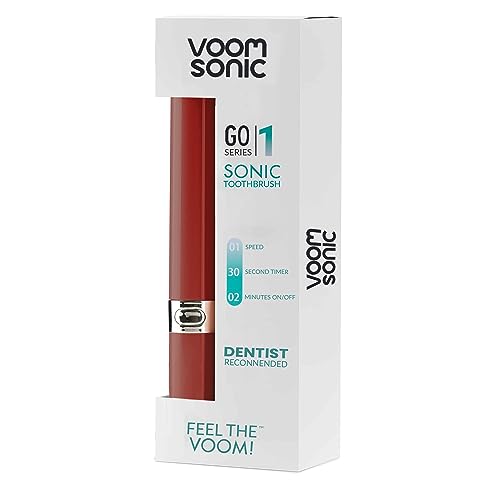 Voom Sonic Go 1 Series Travel Toothbrush Metallic Red back view