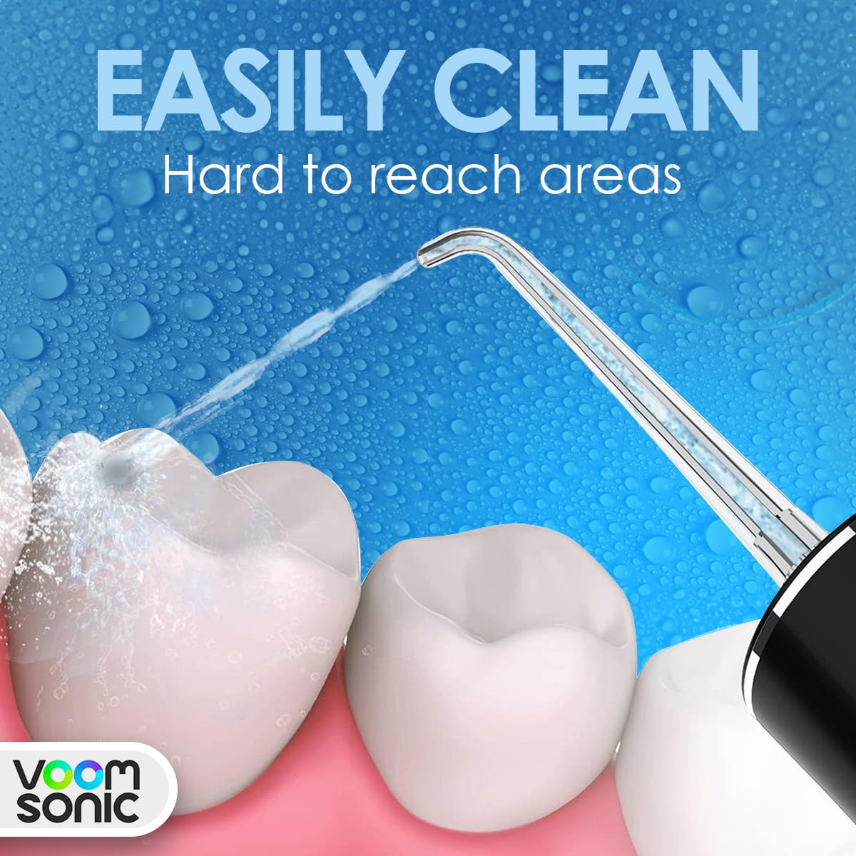 Six replaceable nozzles included with Voom Sonic Monsoon
