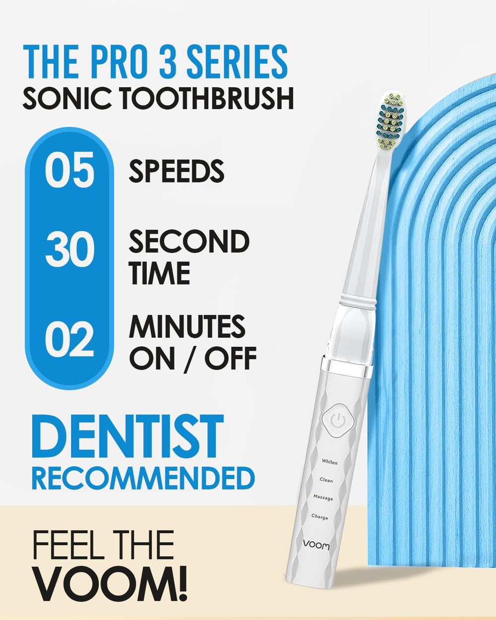 Pro 3 replacement brush head with soft Dupont nylon bristles