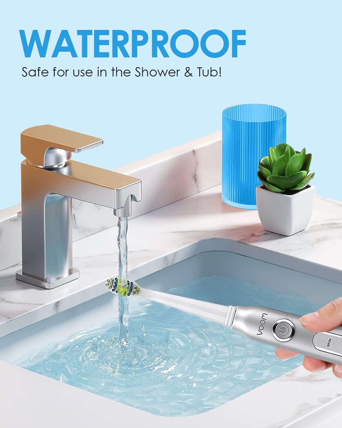 IPX7 waterproof toothbrush for use in shower