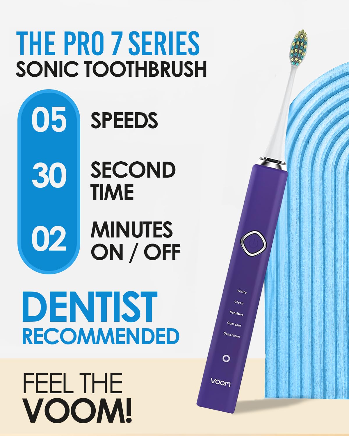 Close-up of Voom Sonic Pro 7 brush head