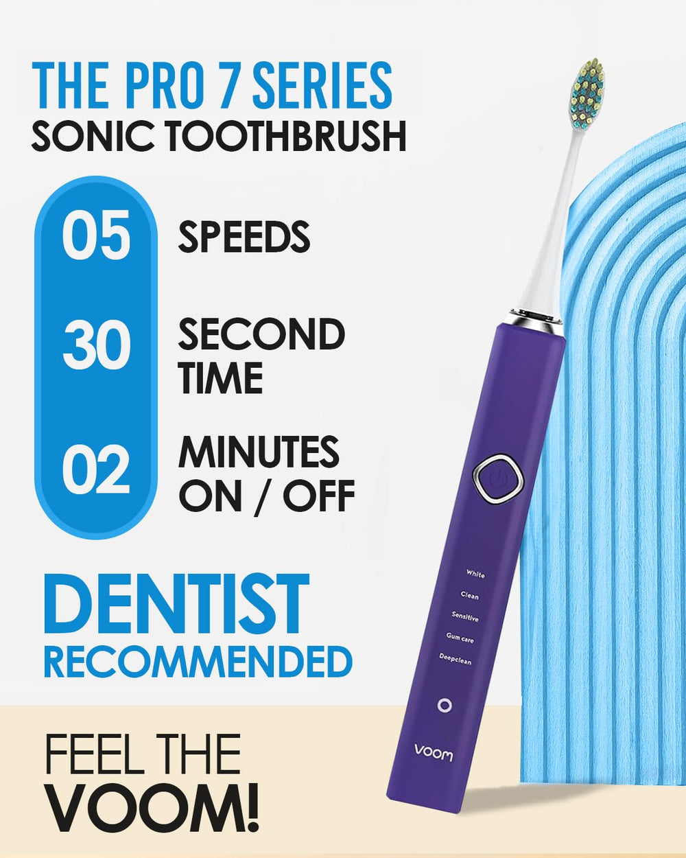Close-up of Voom Sonic Pro 7 brush head