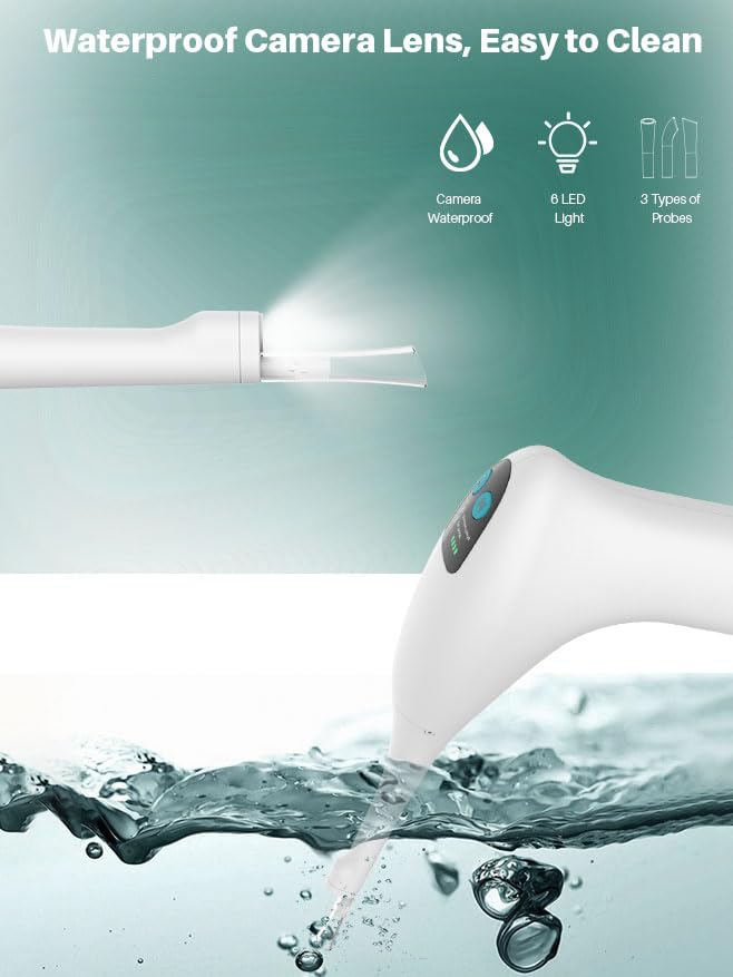 Waterproof camera with detachable suction nozzle for easy cleaning