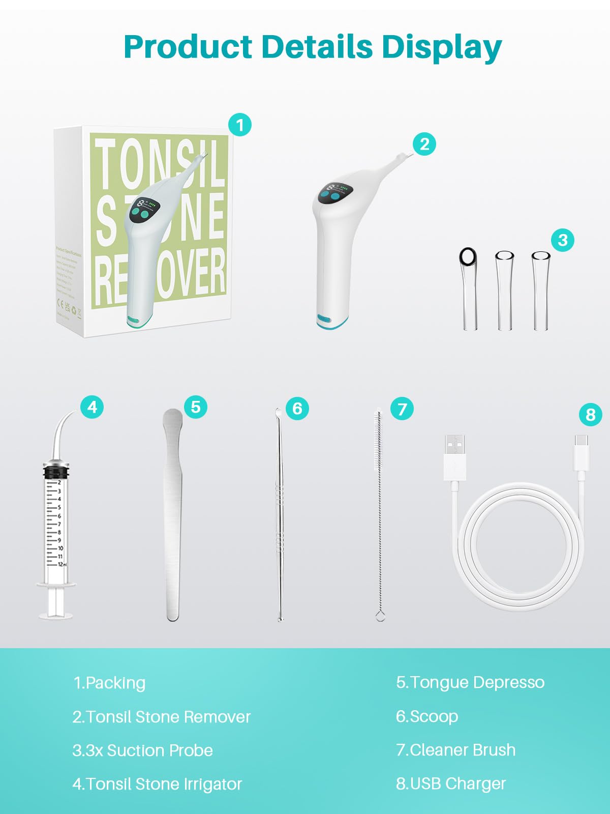 Cleaning brush and included probes for maintenance