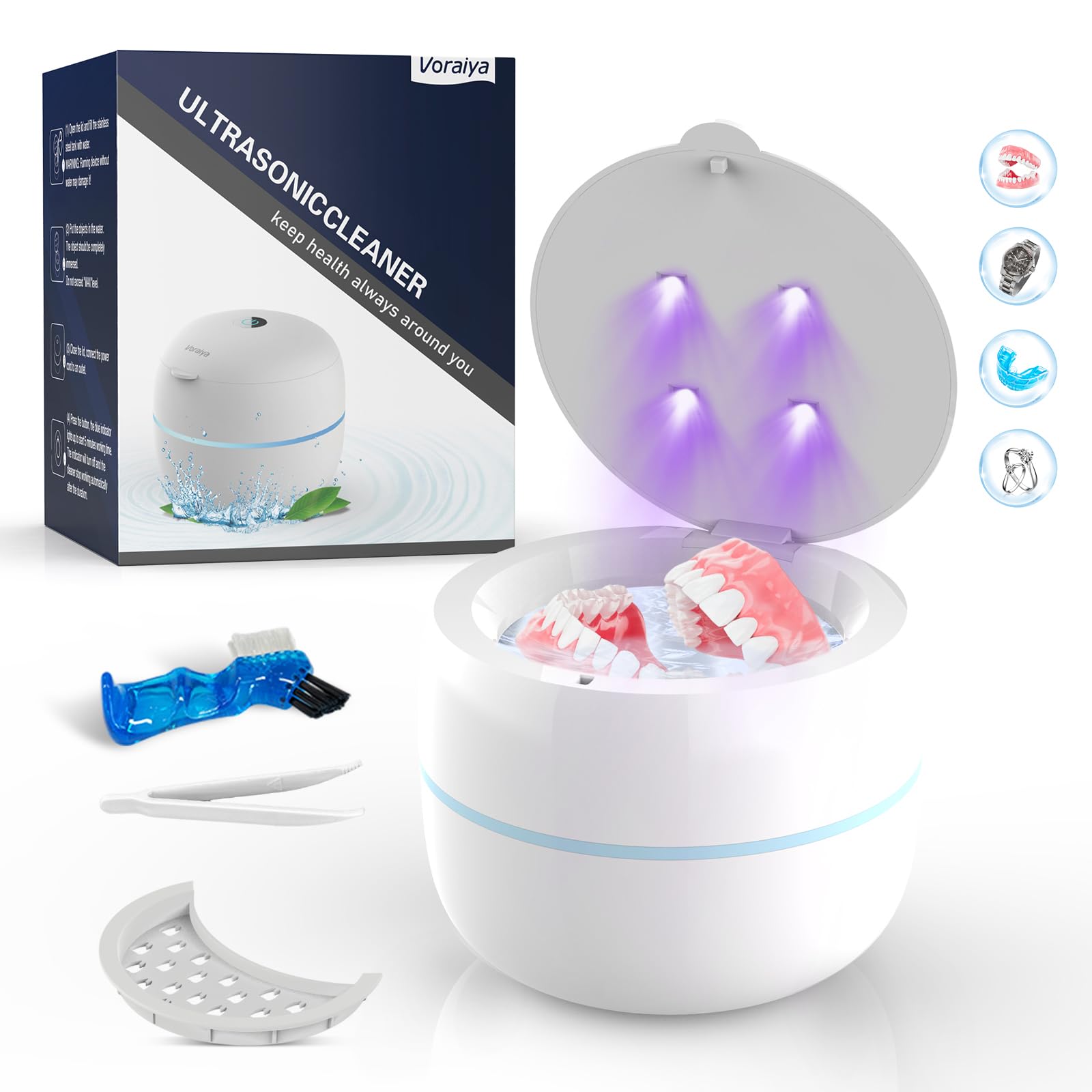 Front view of the Voraiya Ultrasonic Retainer Cleaner
