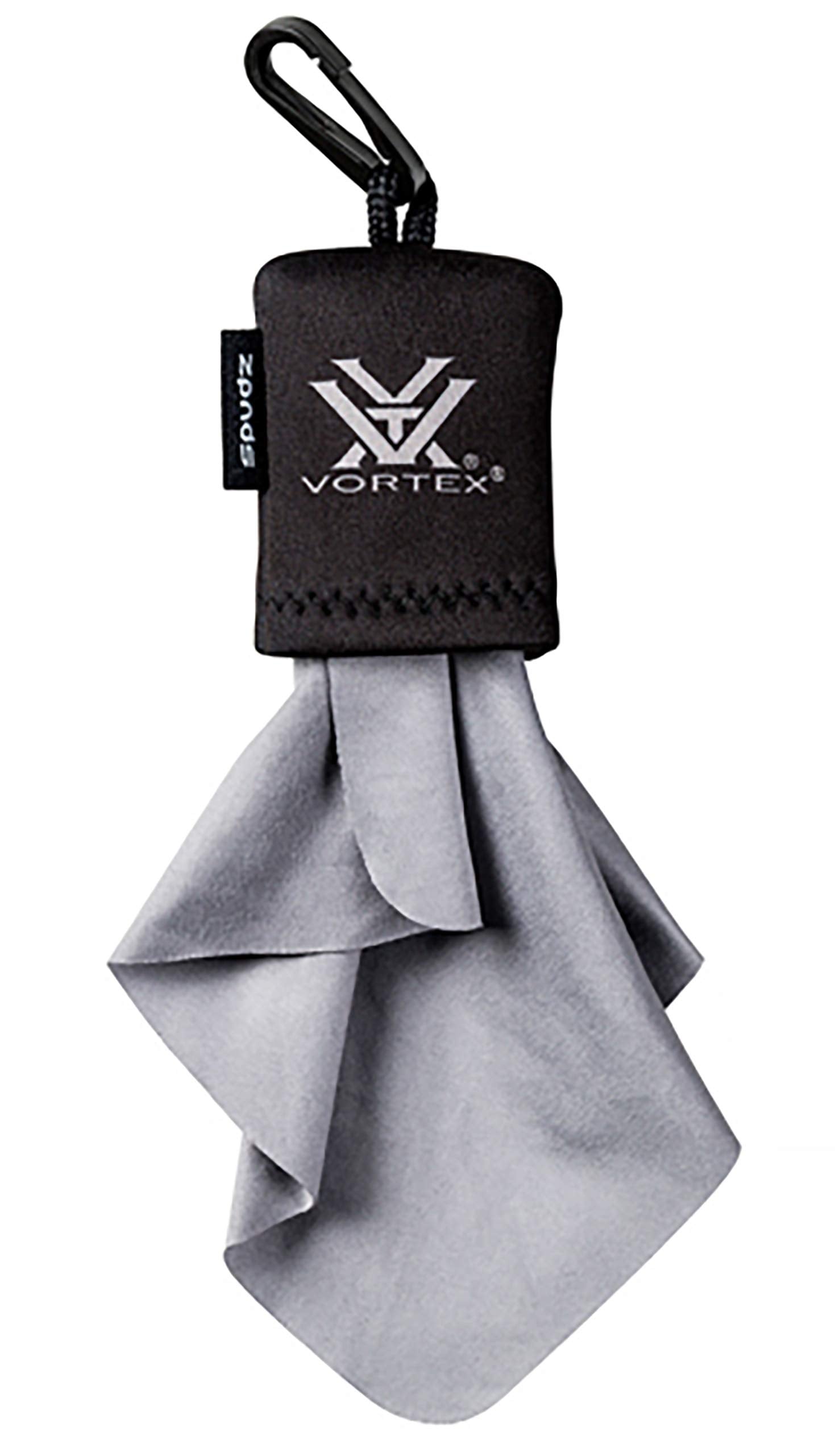 Cloth attached to key chain or zipper for portable cleaning