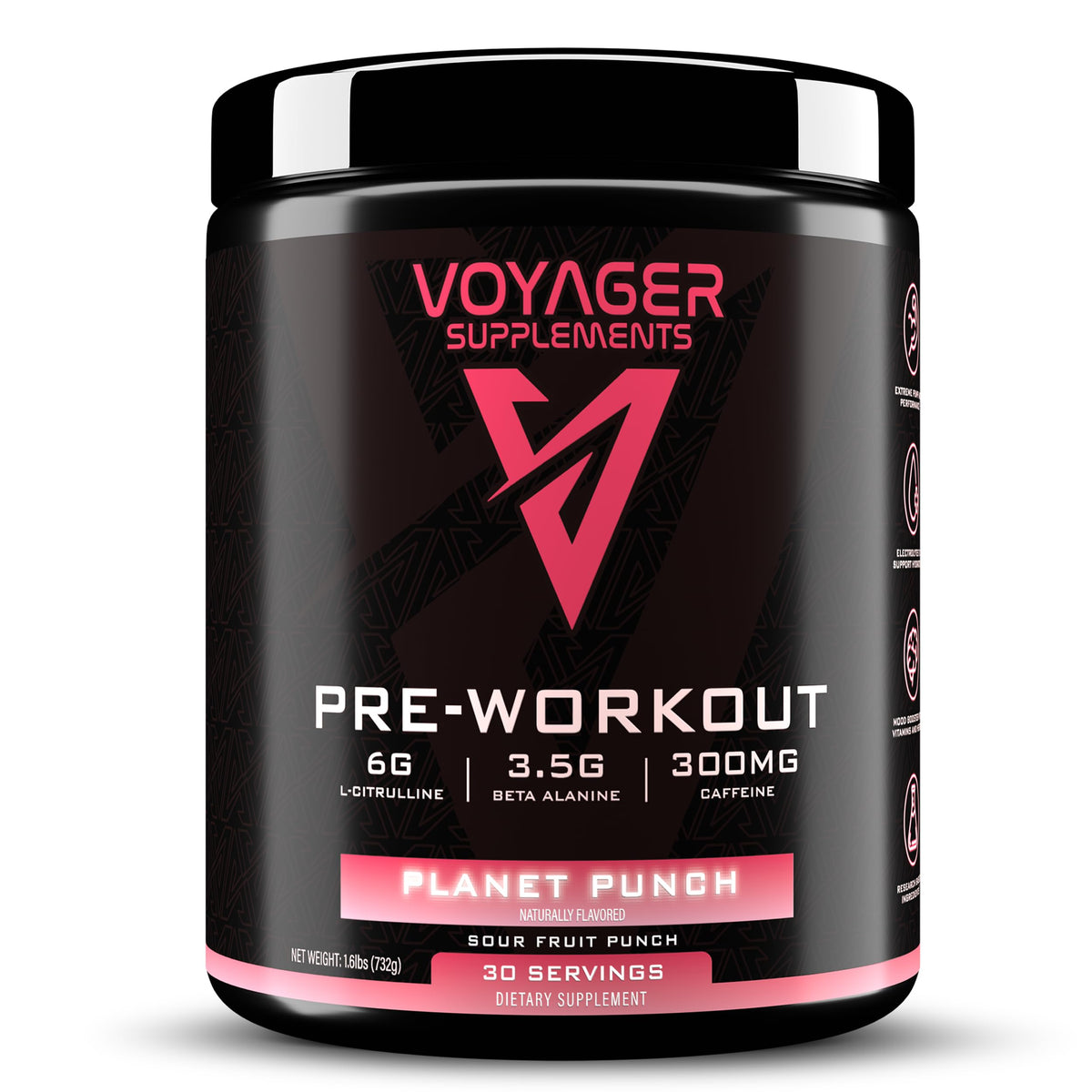 Voyager Pre-Workout Planet Punch container front label