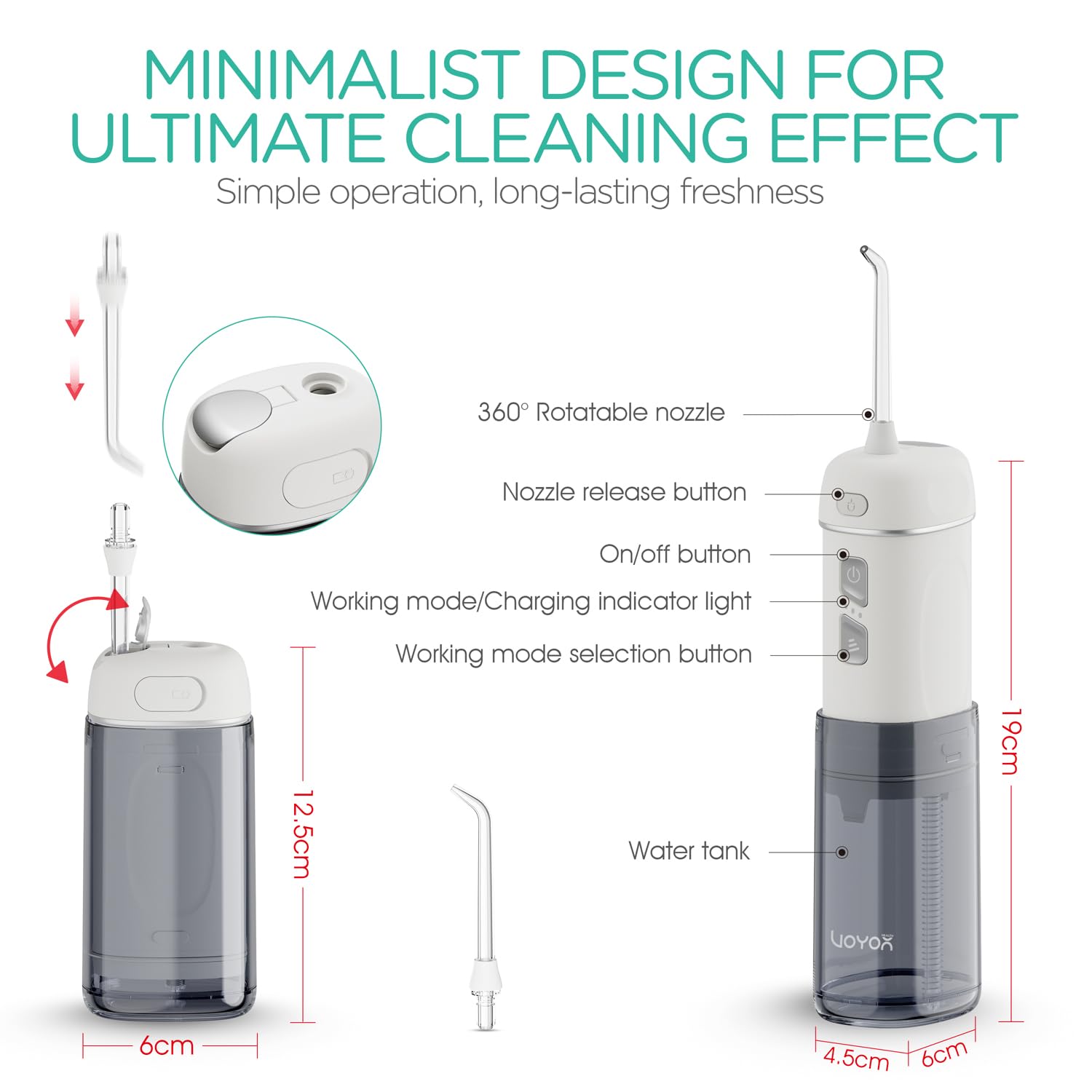 Type-C charging for VOYOR-HEALTH WF510 portable flosser