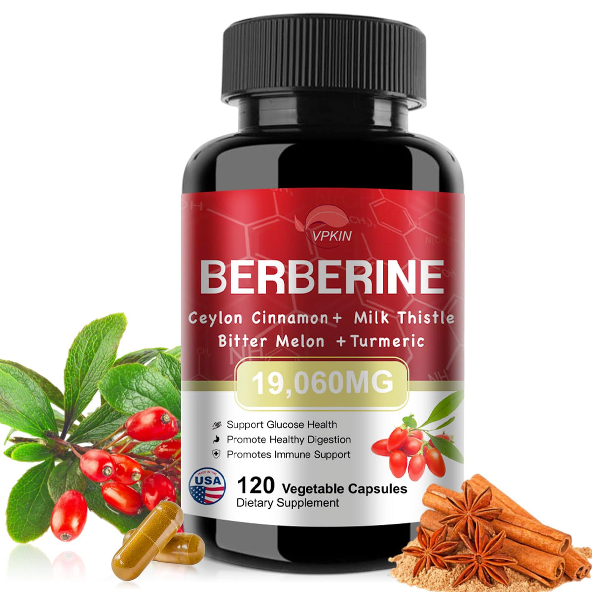 VPKIN Berberine bottle label