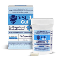 VSL4 Gut Daily Probiotics bottle label showing 30 capsules