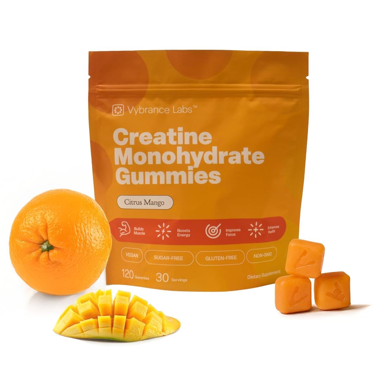 VYBRANCE LABS Creatine Gummies Citrus Mango bottle front