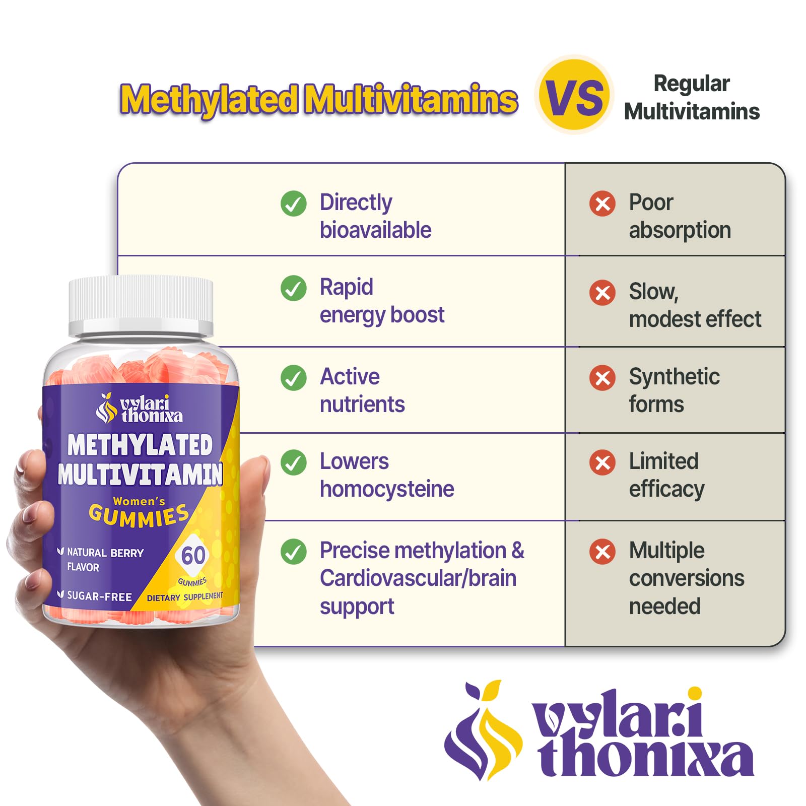 USA-made and vegan labeling on Vylarithonixa packaging