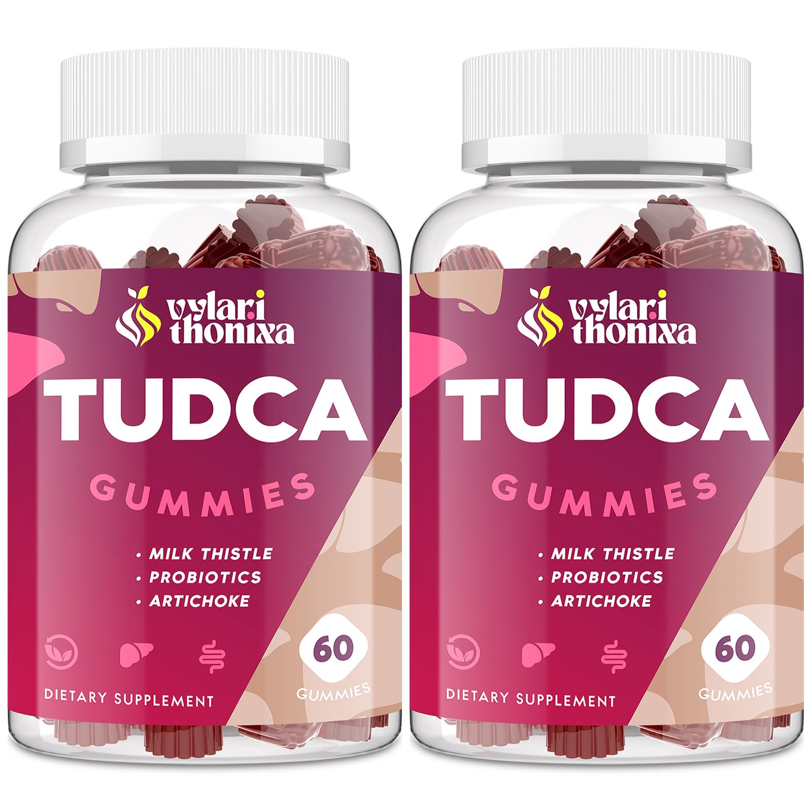 Vylarithonixa Premium TUDCA Gummy bottle on a white background