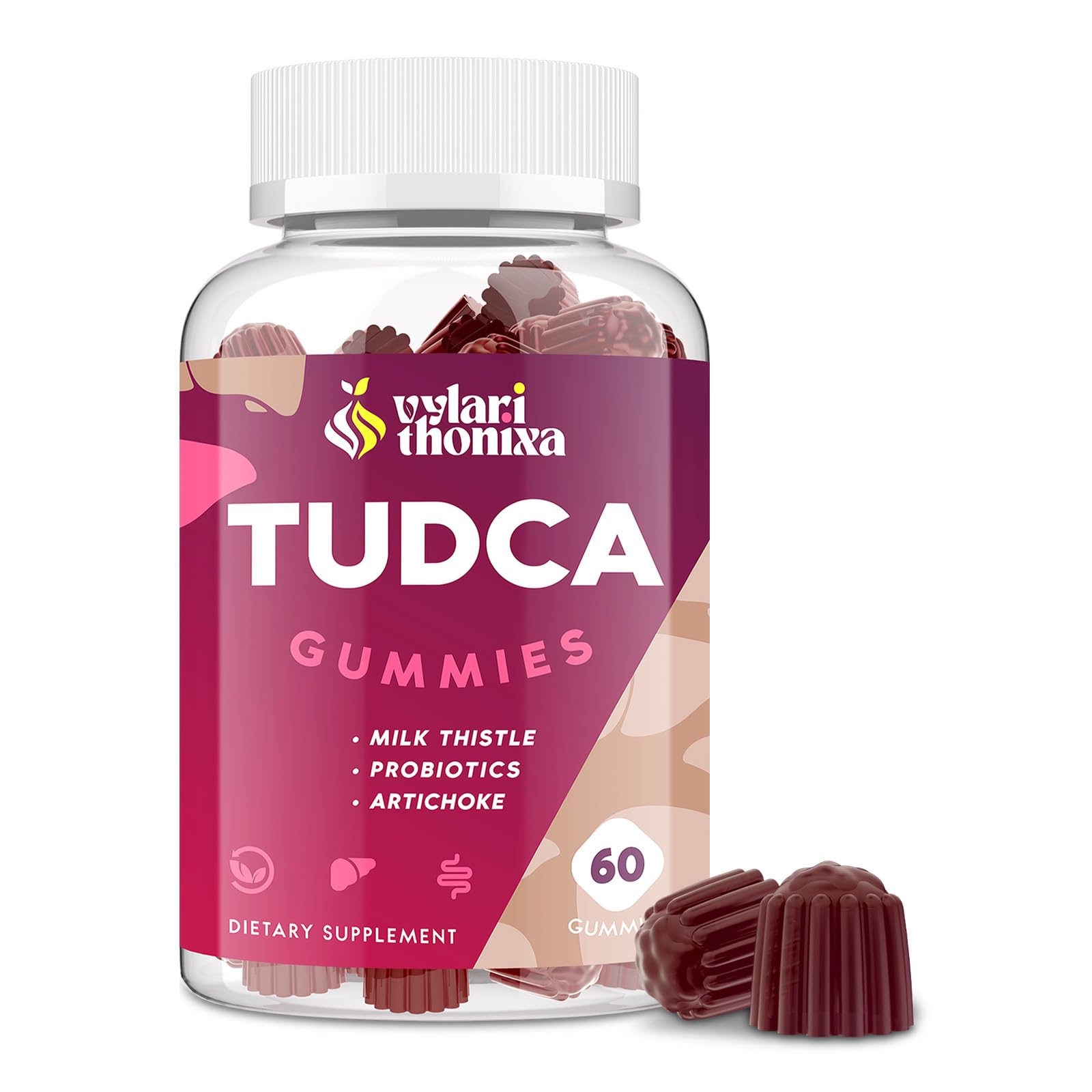 Vylarithonixa TUDCA Gummies bottle label showing 2000mg per serving