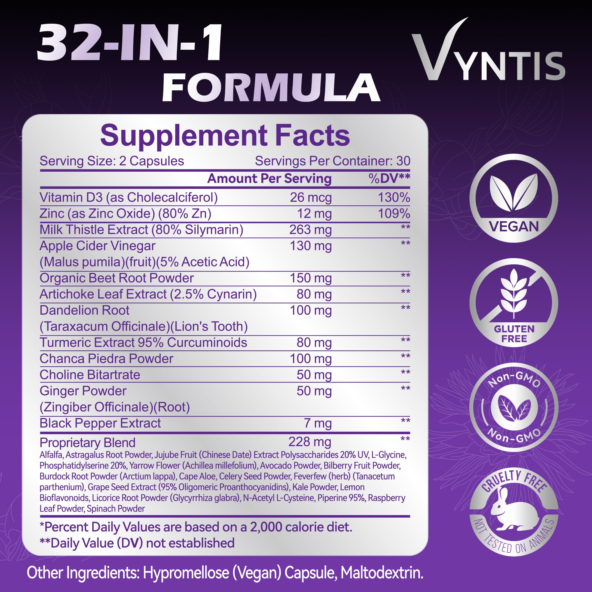 Close-up of VYNTIS liver detox capsules