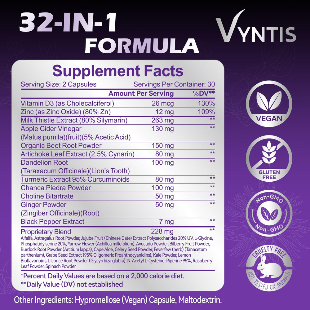 Close-up of VYNTIS liver detox capsules