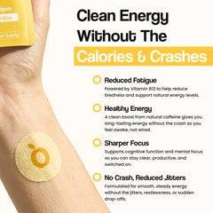 Close-up of caffeine from guarana and green tea on patch ingredients