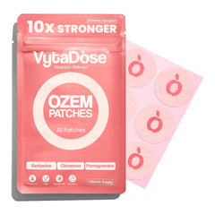 Packshot of Vytadose GLP-1 patch showing 10x strength with Berberine, Green Tea and Pomegranate