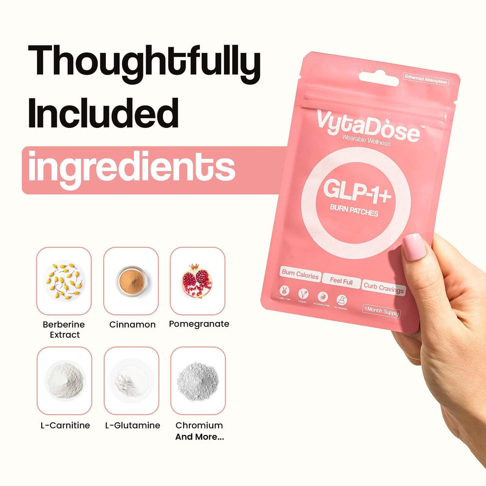 Patch ingredients: berberine, cinnamon extract, green tea extract, pomegranate extract