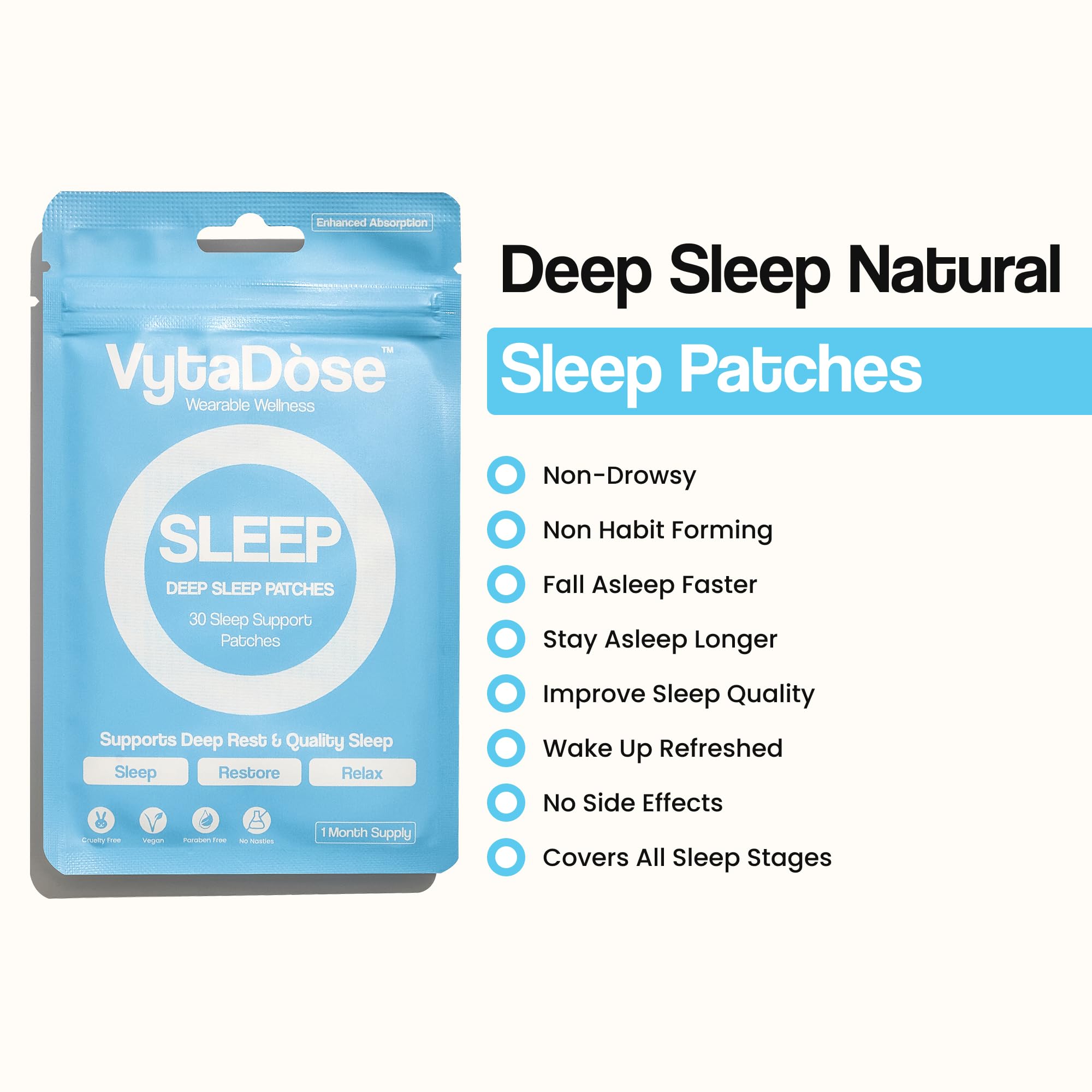 Vytadose Sleep Patches with 8-hour time-release label