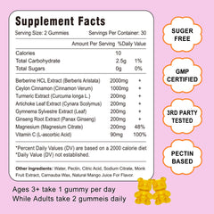 Berberine with Ceylon Cinnamon and ingredients card