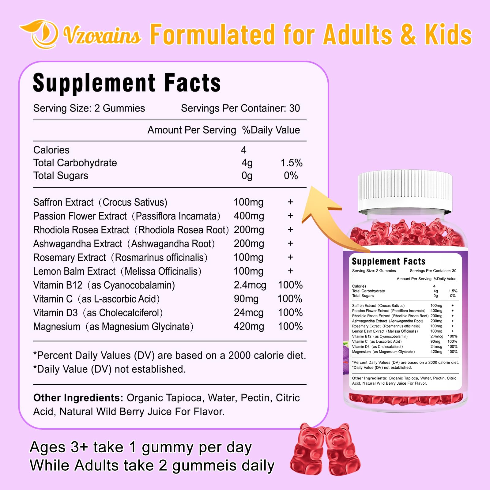 Wild berry flavor gummies