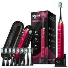 Ruby Red Edition ultrasonic whitening electric toothbrush with travel case