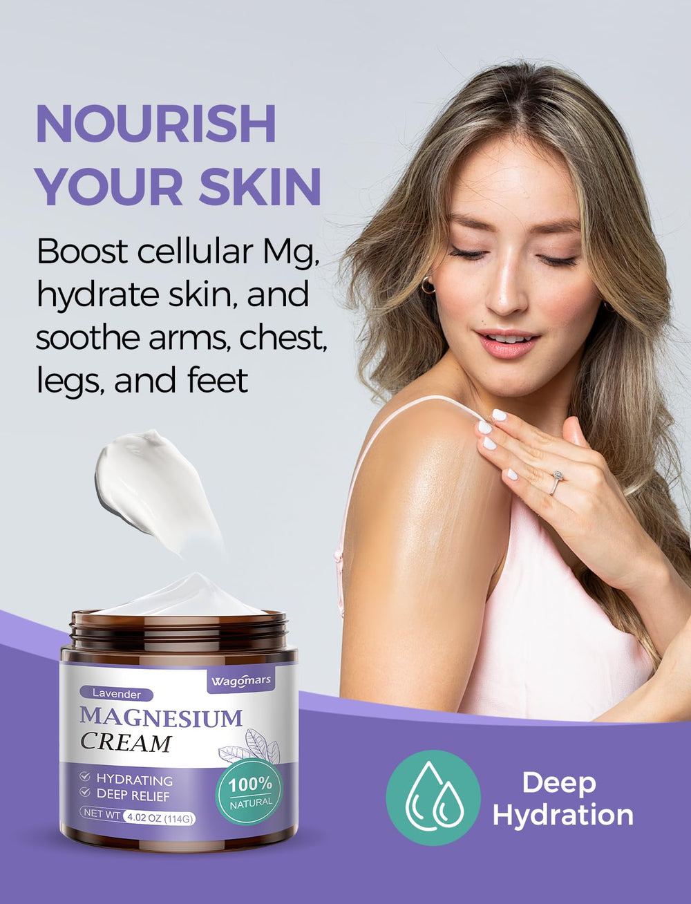 Relaxation and hydration with lavender magnesium cream