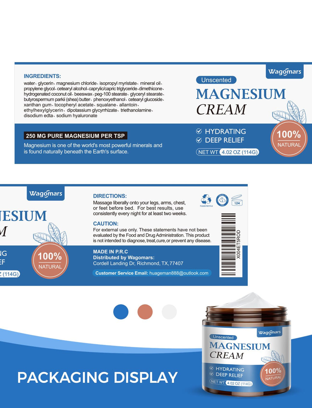 Natural sea salt and minerals concept for Wagomars magnesium cream