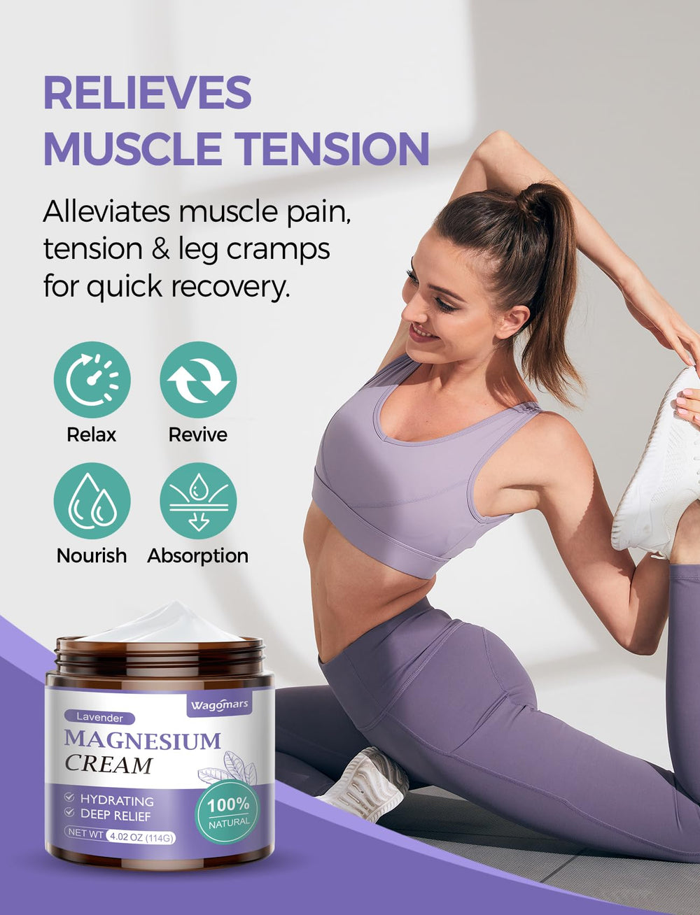 Lavender-scented magnesium cream application