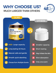 Dab of vanilla magnesium cream on skin