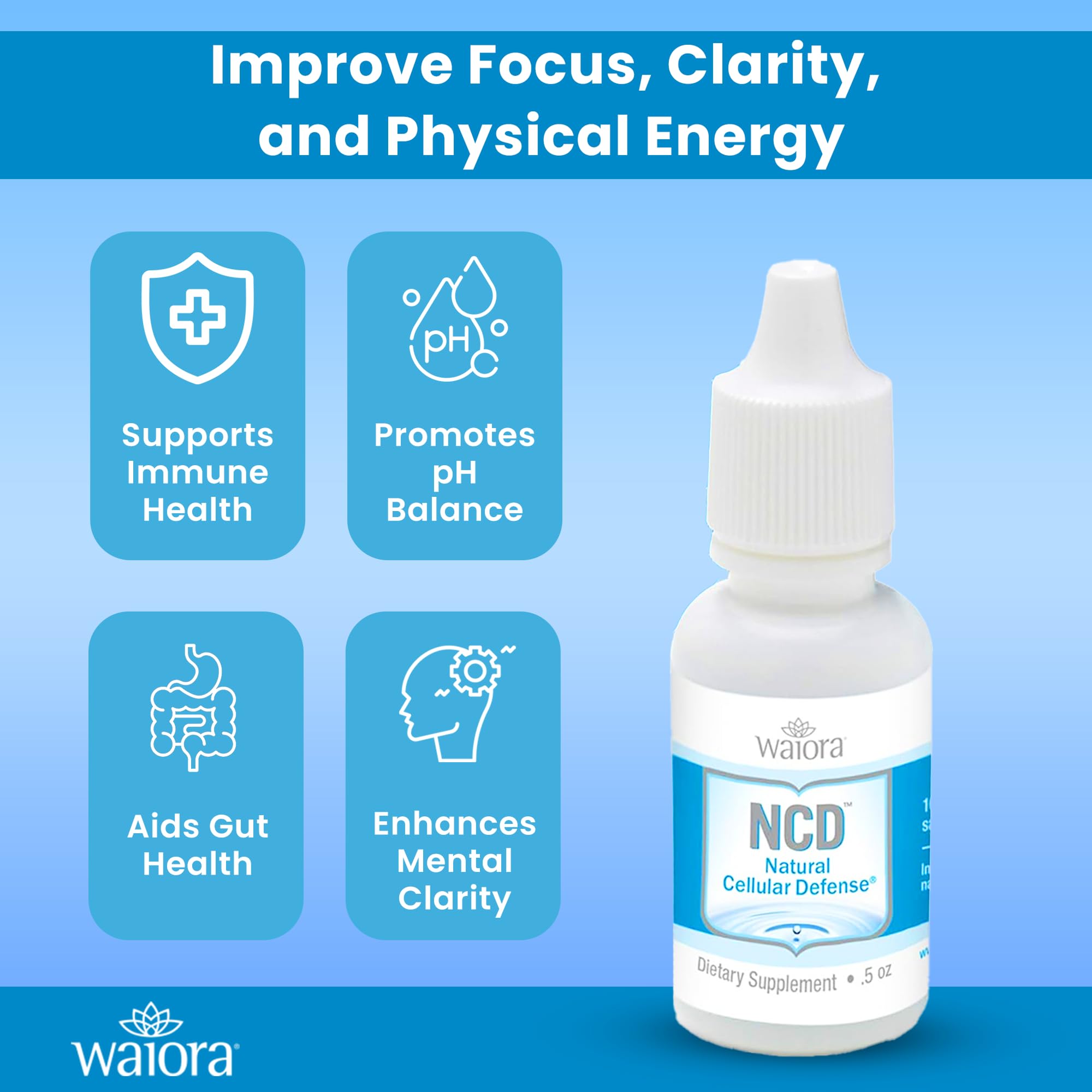 Waiora NCD Zeolite Drops close-up on purity and zeolite formula
