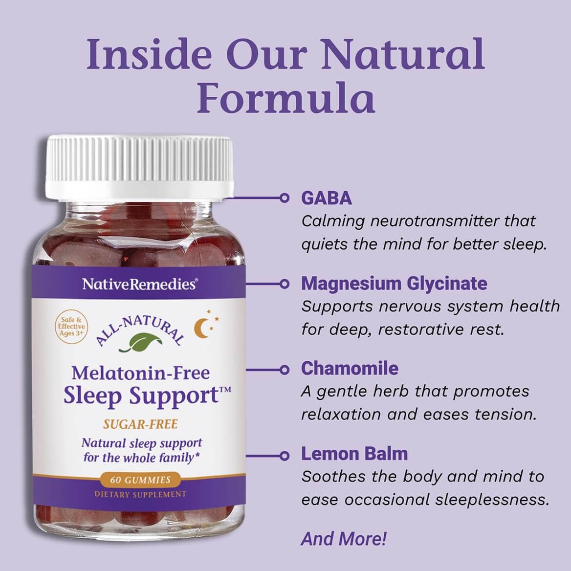 Gummies promoting wakefulness with melatonin-free formula