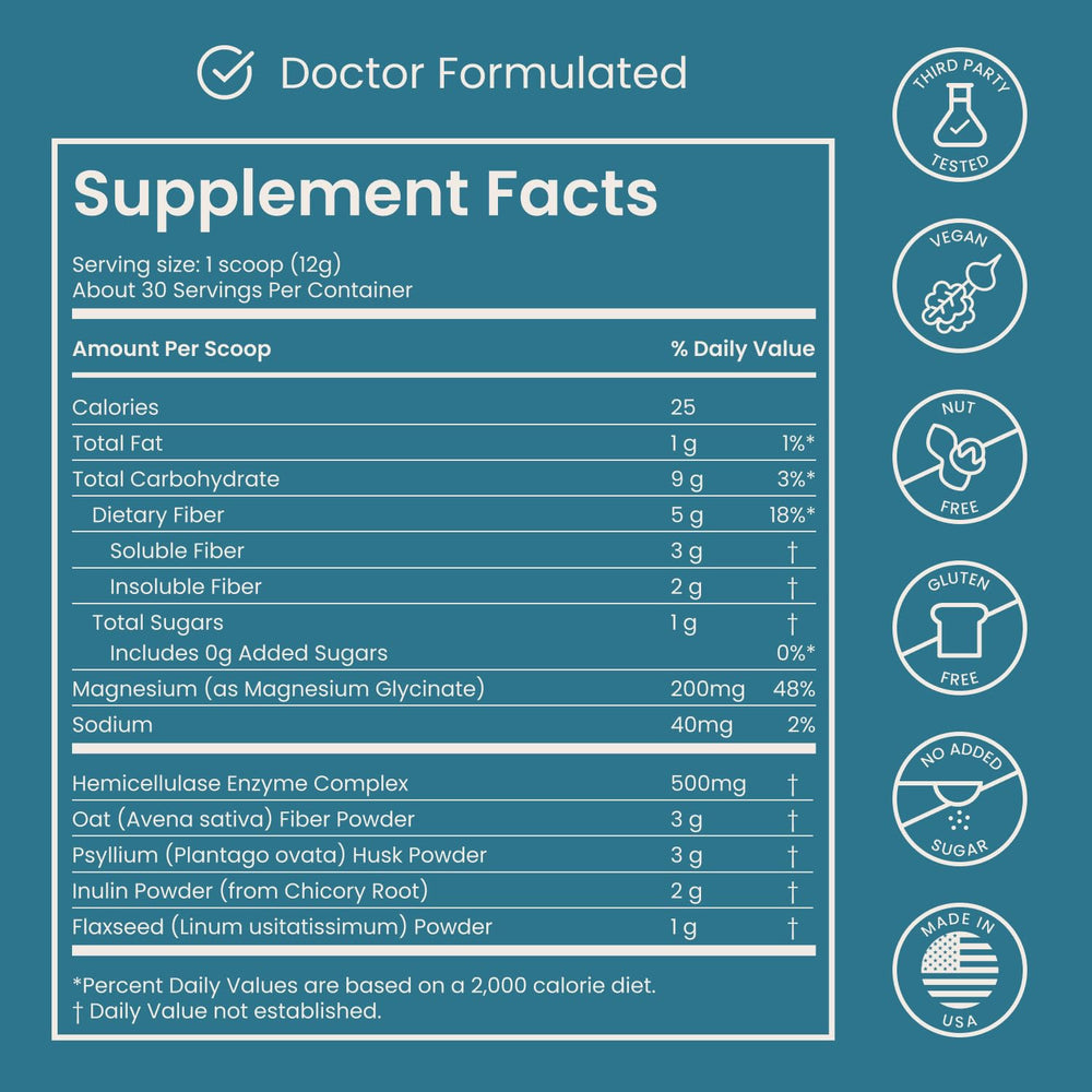 Wake up lighter and regular with nightly fiber supplement