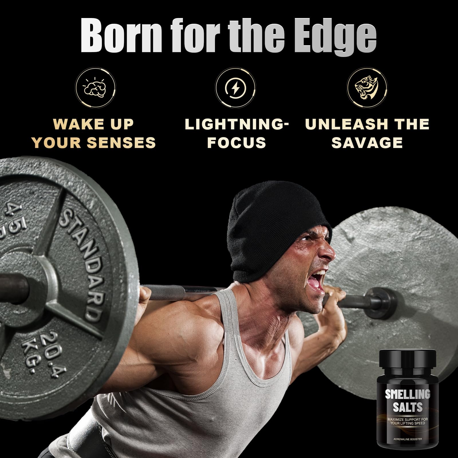 Athlete using Wake Up Salts for powerlifting