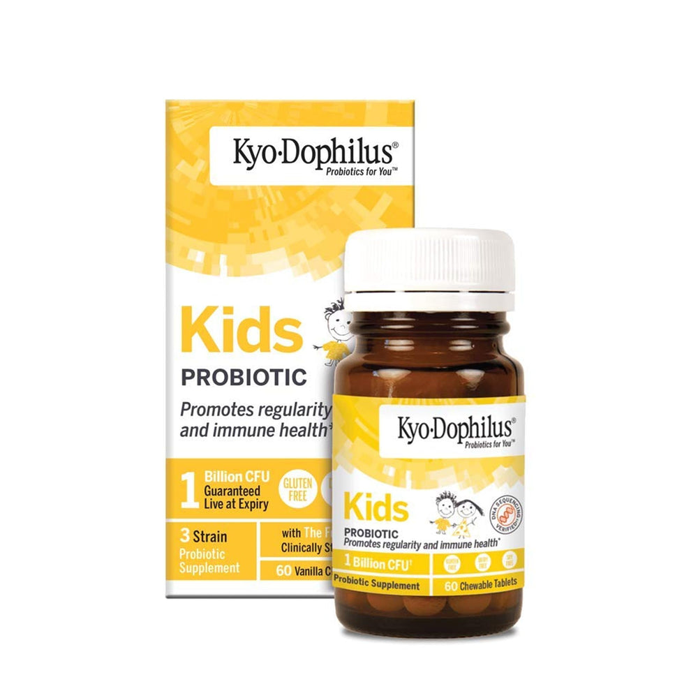 Vanilla-flavored Kyo-Dophilus Kids probiotic chewable tablet