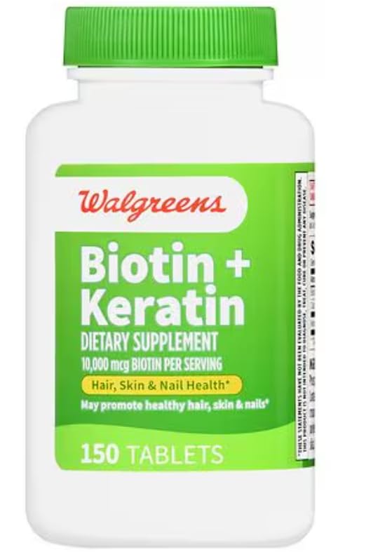 Close-up of Biotin + Keratin tablets
