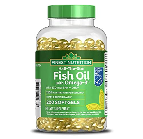 Walgreens half-size 1200 mg fish oil softgels bottle